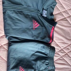 Adidas Charcoal and Pink Activewear Set